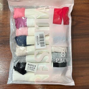 New- Resinta Girls Shorts. Soft Cotton Comfort 8 pack. Size 6-7T. Pink,black